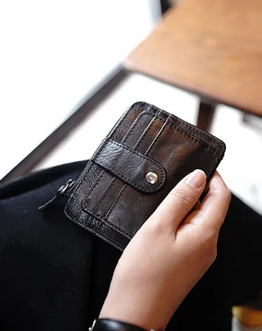 Slim Womens Coffee Leather Card Holders Wallet Card Wallet Card Holders for Ladies