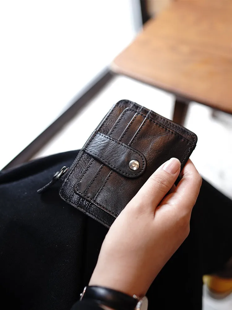 Slim Womens Coffee Leather Card Holders Wallet Card Wallet Card Holders for Ladies