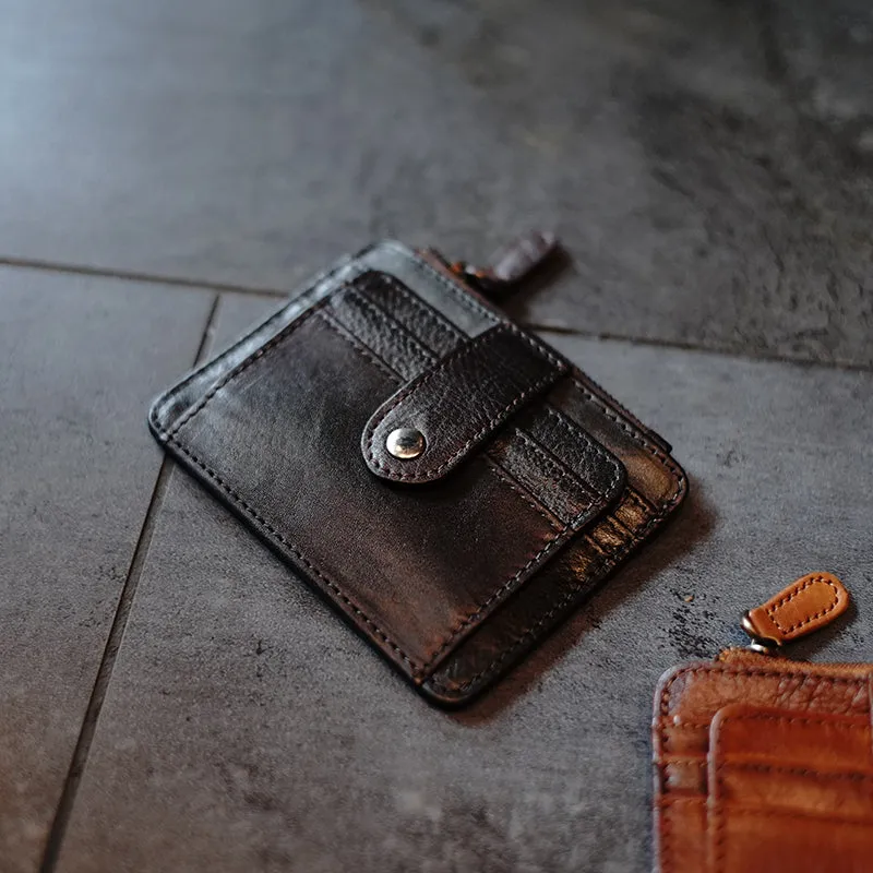 Slim Womens Coffee Leather Card Holders Wallet Card Wallet Card Holders for Ladies