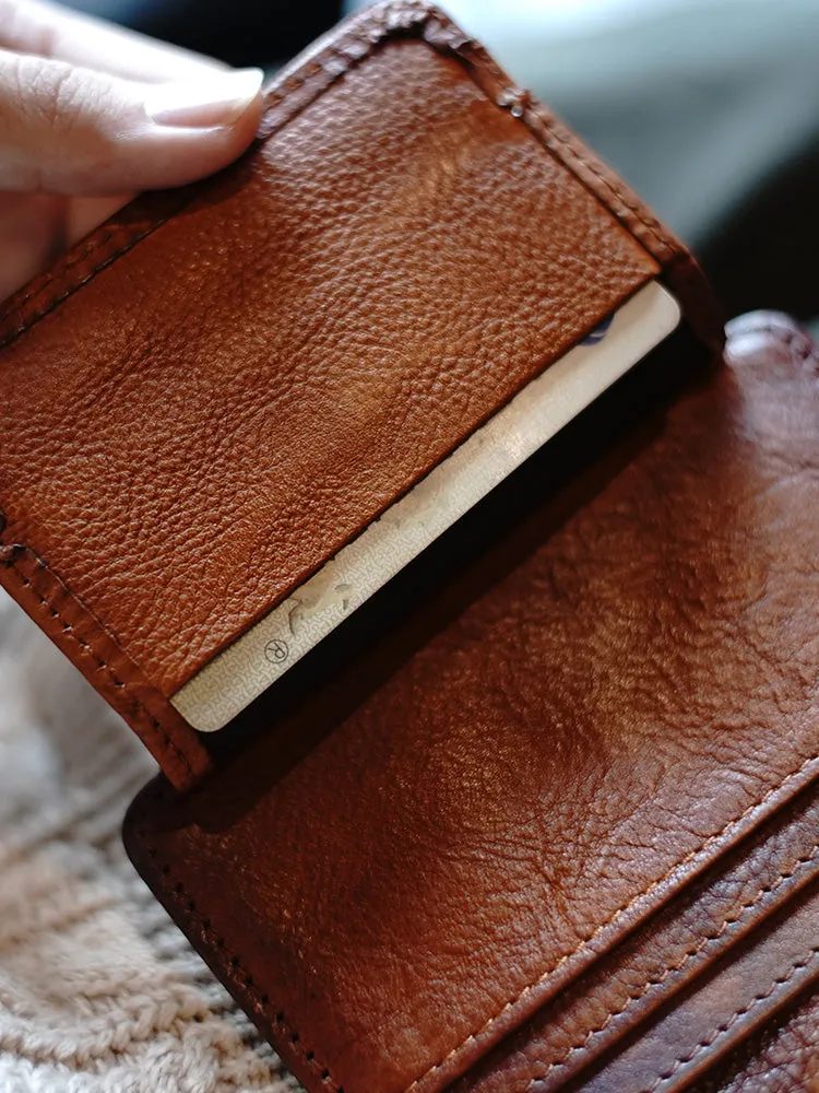 Slim Womens Coffee Leather Card Holders Wallet Card Wallet Card Holders for Ladies