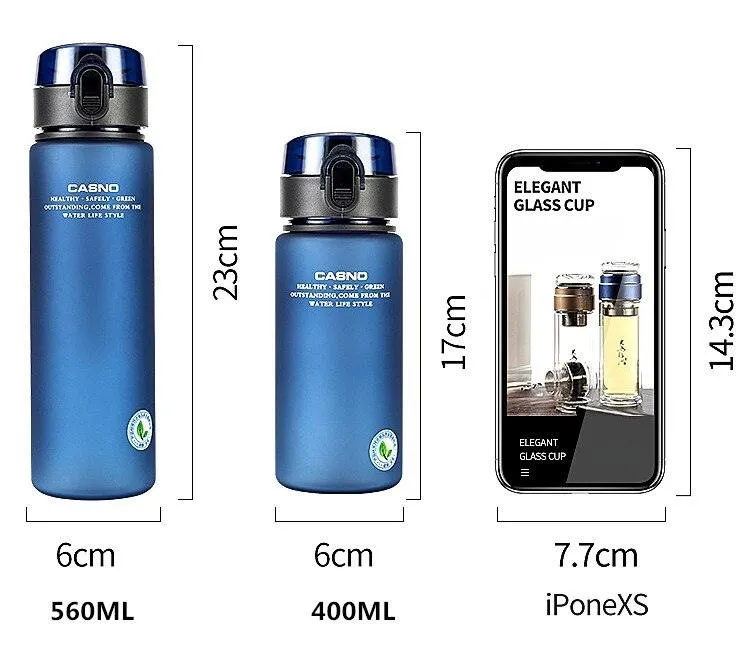 Sports Water Bottle Leak Proof  High Quality Hiking Camping Gym Portable 400ml 560ml BPA Free