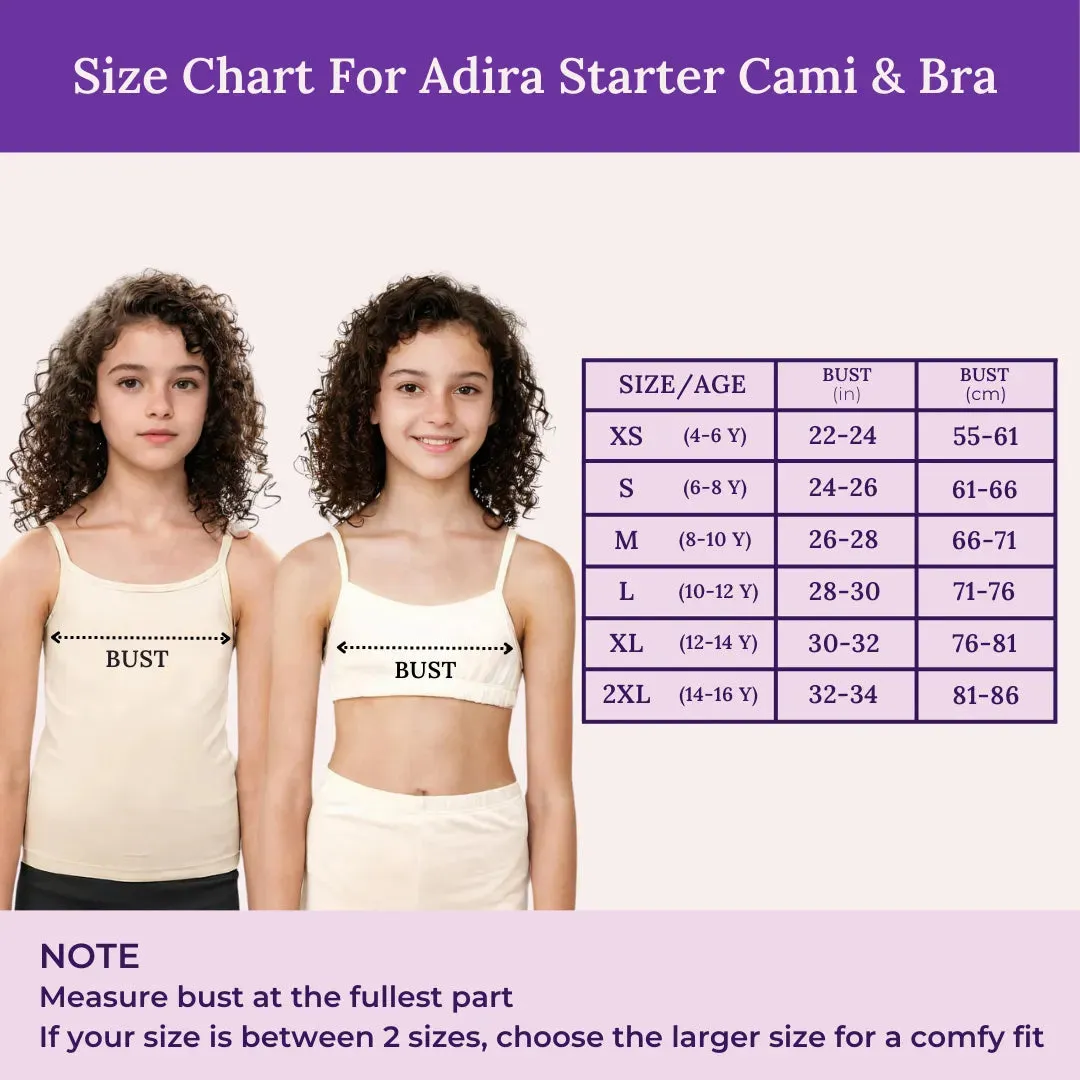 Starter Cami & Bra Combo | Flat Padding | Wireless | For Puberty