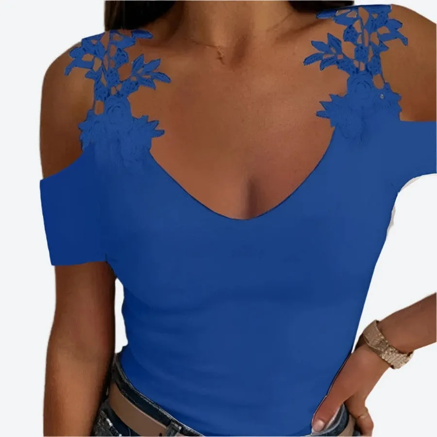 Stylish Lace Cold Shoulder Tops