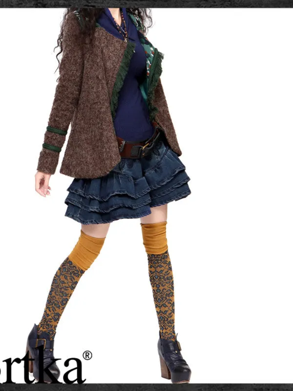 stylish patchwork wool jacket