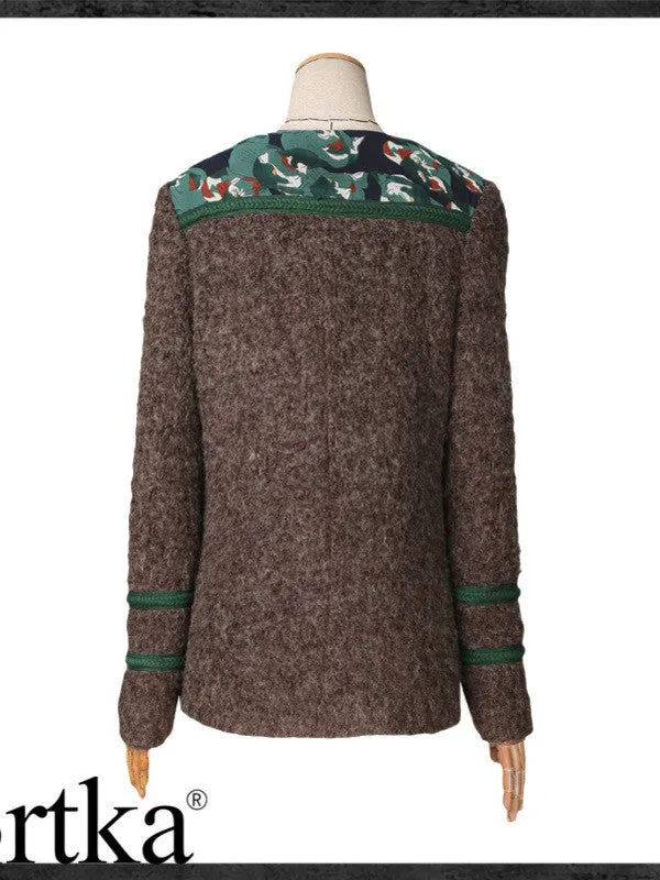 stylish patchwork wool jacket