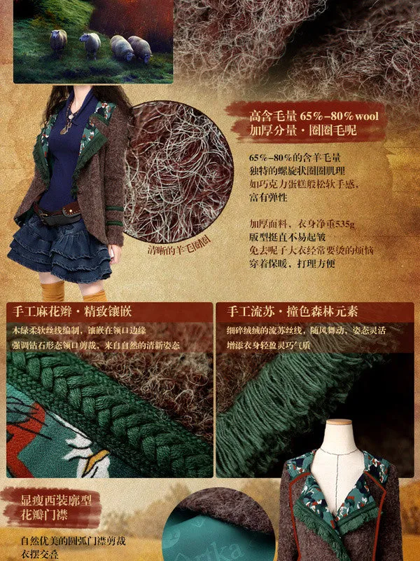 stylish patchwork wool jacket
