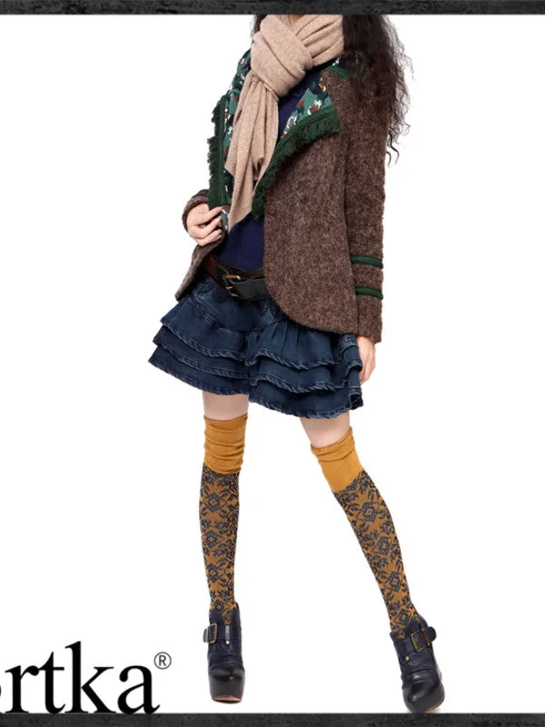 stylish patchwork wool jacket