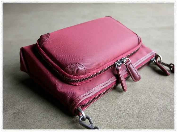 Stylish Womens Black&Pink NYLON Crossbody Wallet Purse Shoulder Wallet Bag Purse for Ladies