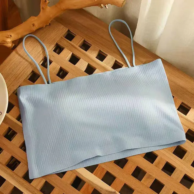 Summer Women Sling Tube Top Sexy Bra Top Breathable Chest Pad Wearing