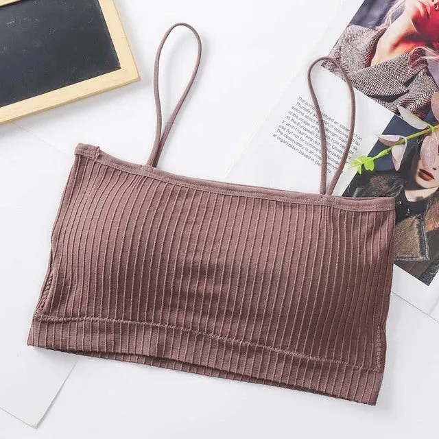 Summer Women Sling Tube Top Sexy Bra Top Breathable Chest Pad Wearing