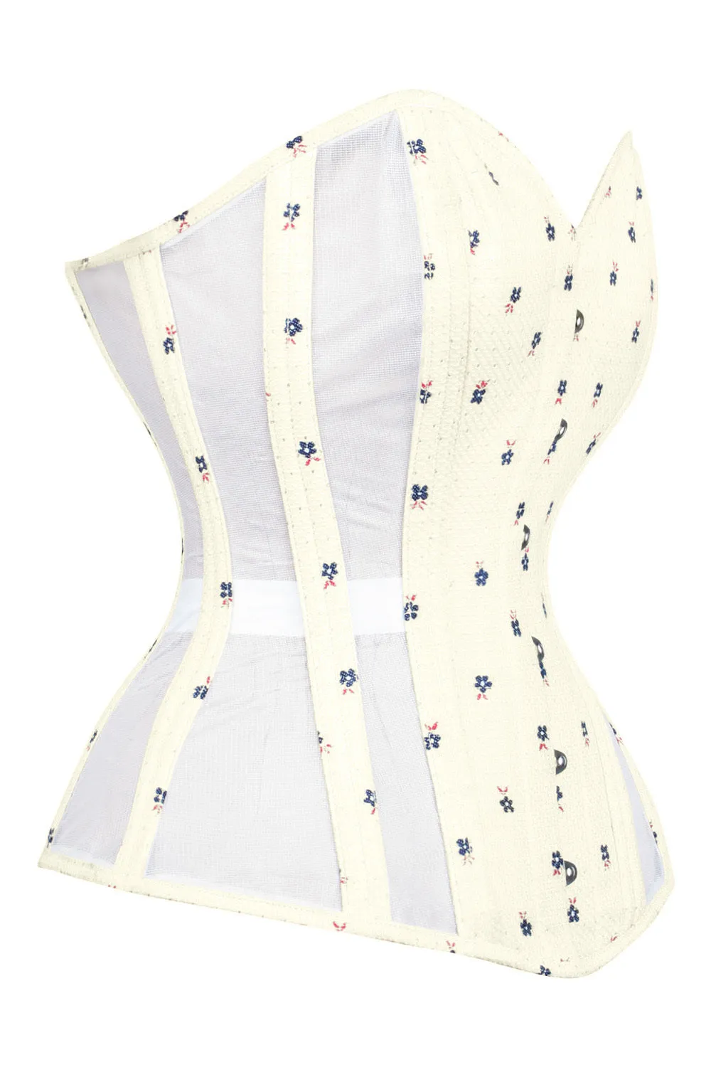 Sweet Heart Mesh with Brocade Waist Trainer Corset (ELC-701)