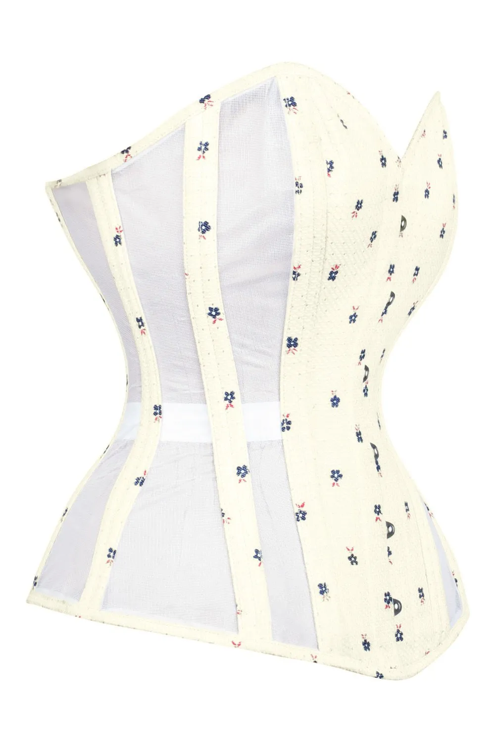 Sweet Heart Mesh with Brocade Waist Trainer Corset (ELC-701)