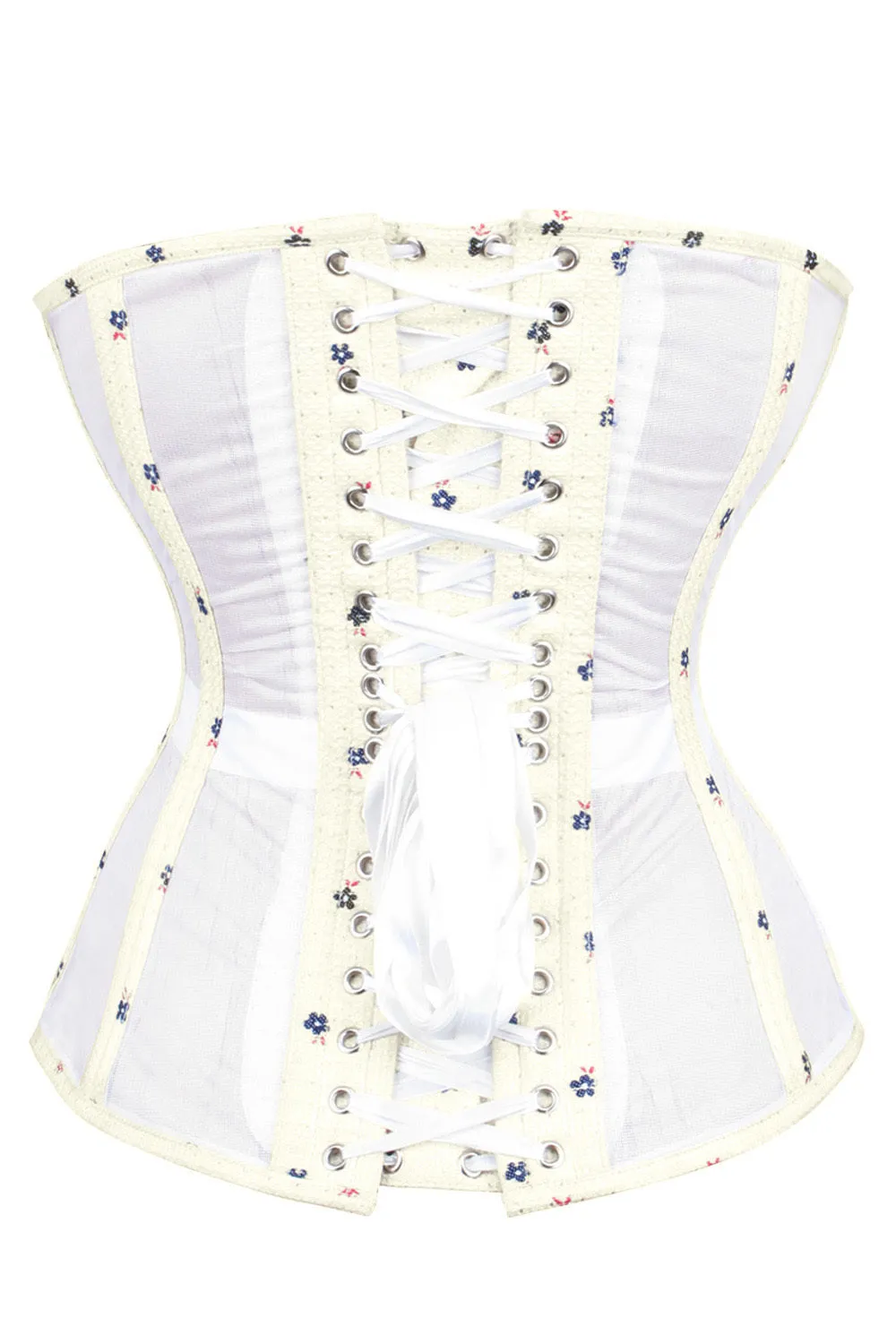 Sweet Heart Mesh with Brocade Waist Trainer Corset (ELC-701)