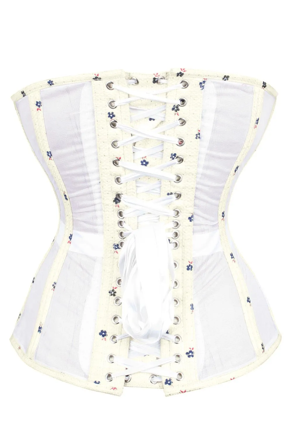 Sweet Heart Mesh with Brocade Waist Trainer Corset (ELC-701)