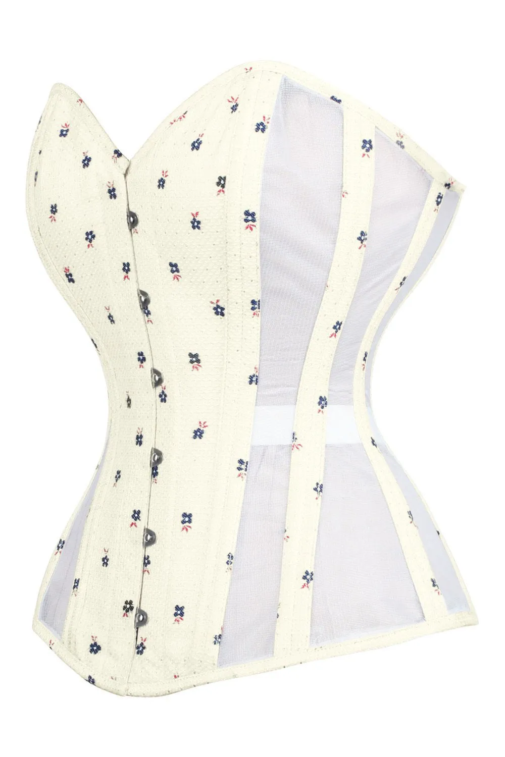 Sweet Heart Mesh with Brocade Waist Trainer Corset (ELC-701)