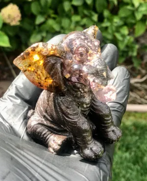 The “Orgone Calf” - Handheld 🐘- 4  oz, 3” height- no chakra layering