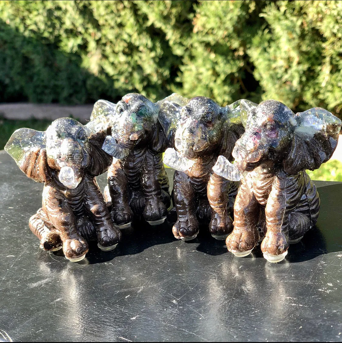 The “Orgone Calf” - Handheld 🐘- 4  oz, 3” height- no chakra layering