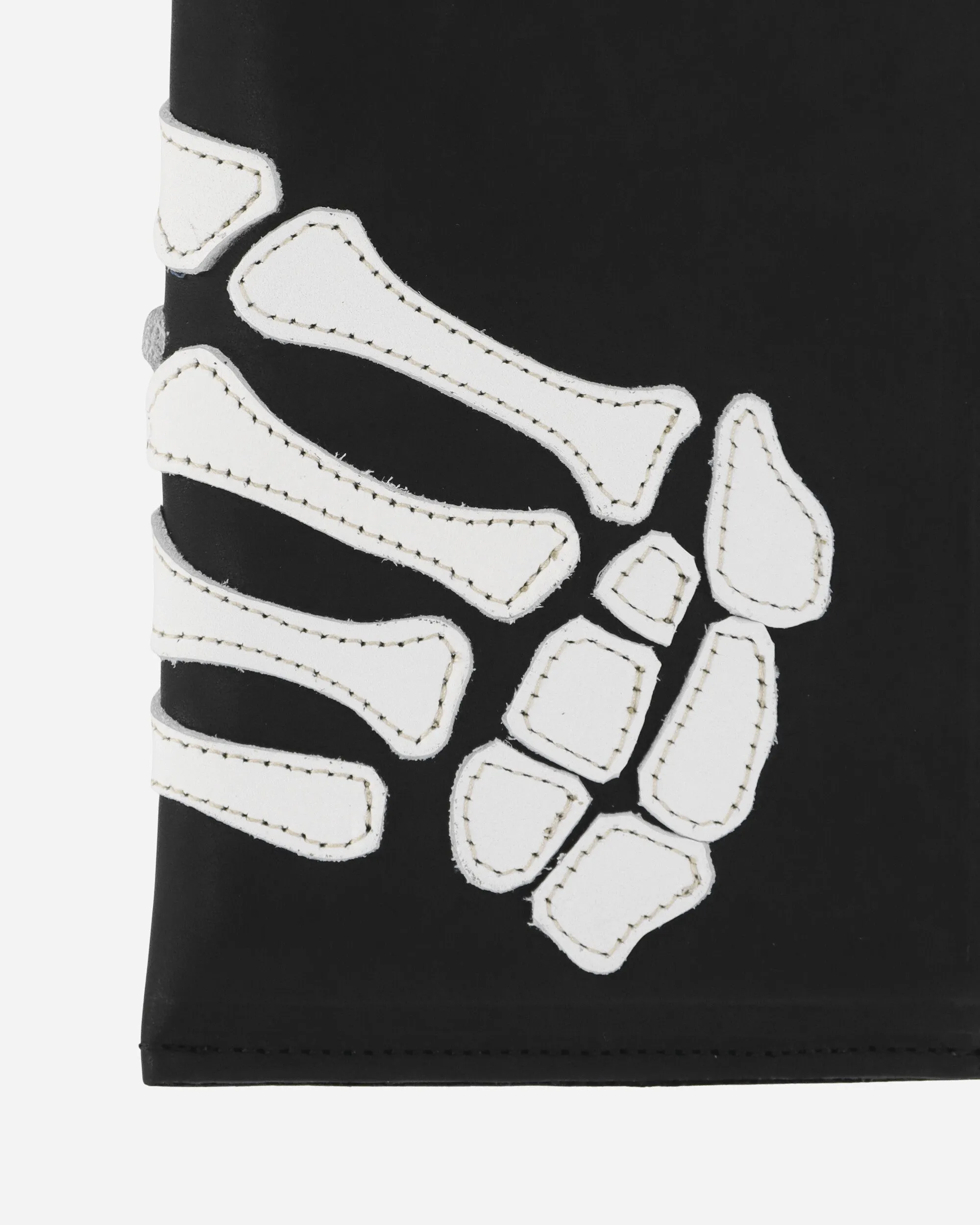 Thumb-Up Bone Hand Zip Neck Pouch Black