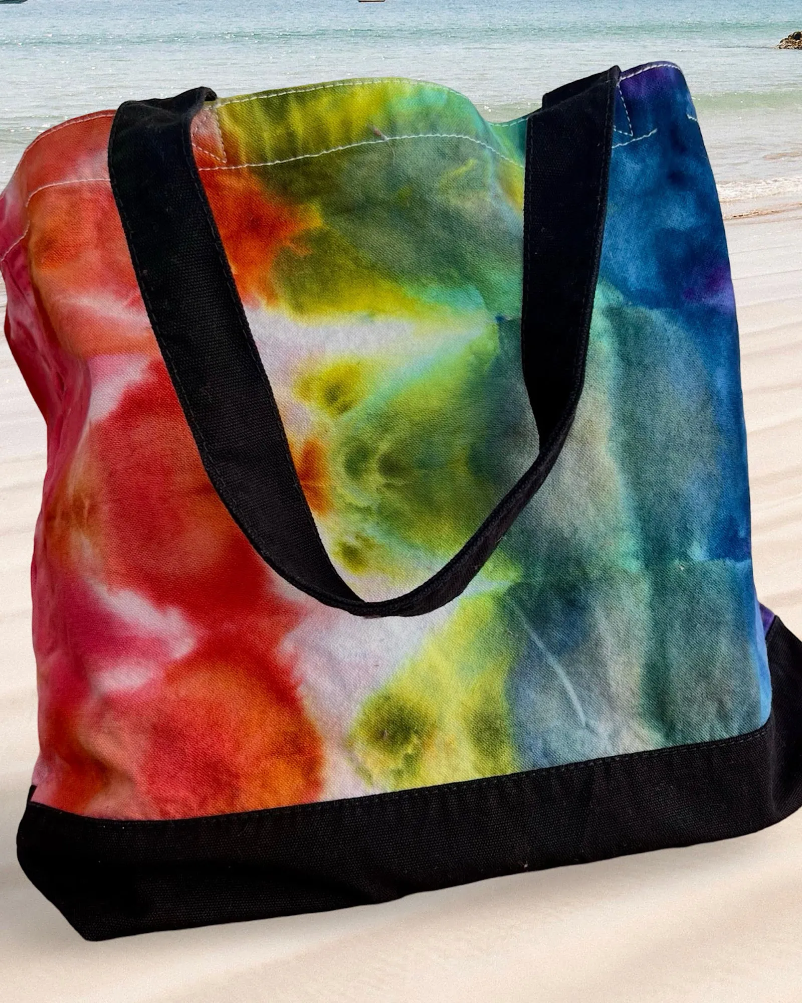 Tie Dye Canvas Tote Bag - Rainbow