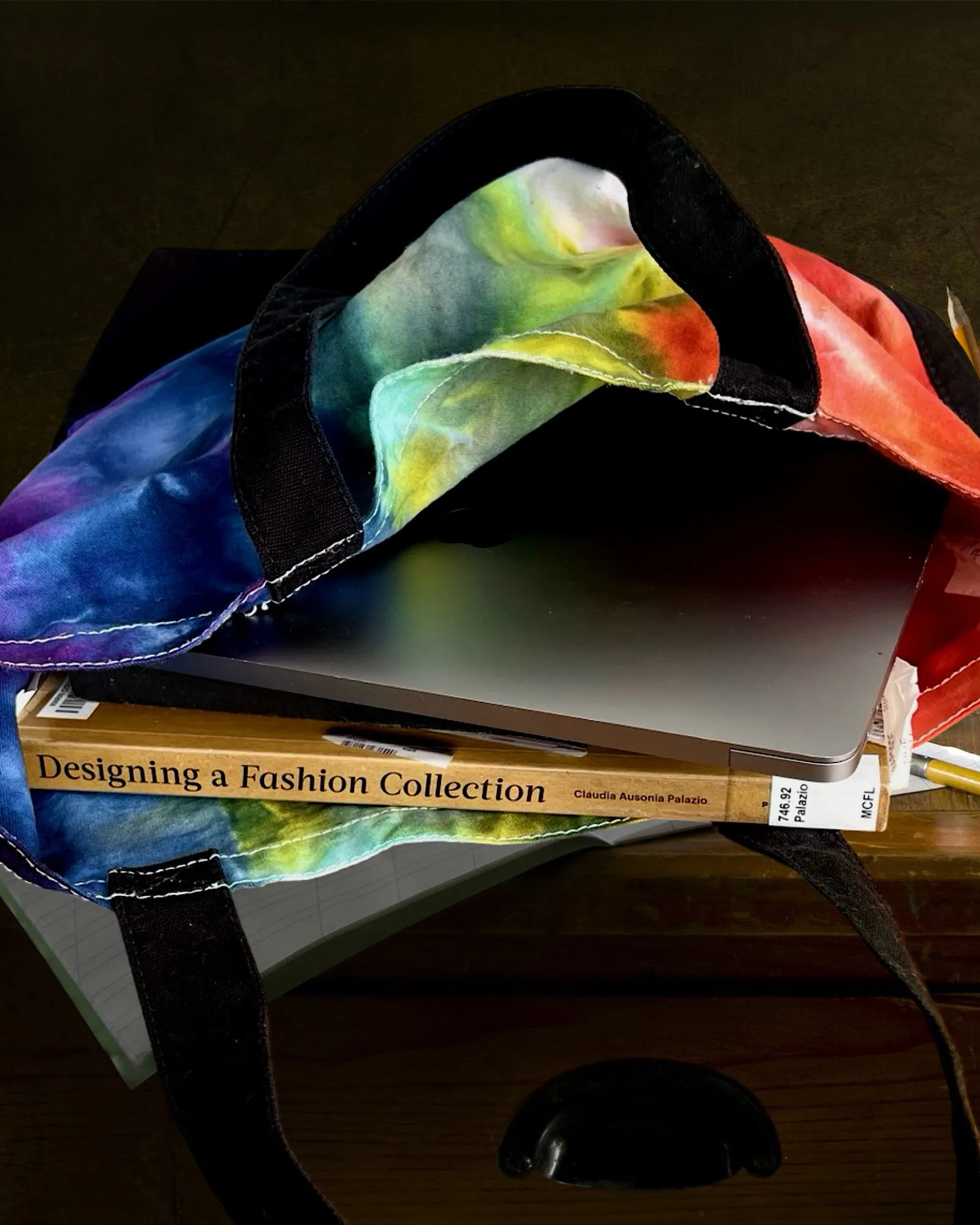 Tie Dye Canvas Tote Bag - Rainbow