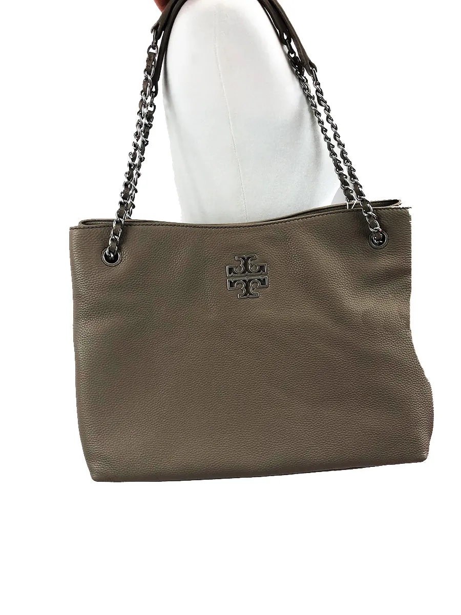 Tory Burch Britten Triple Compartment Tote in French Gray