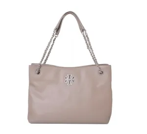Tory Burch Britten Triple Compartment Tote in French Gray