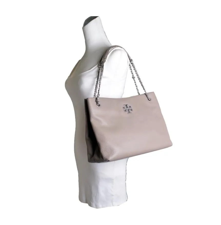 Tory Burch Britten Triple Compartment Tote in French Gray