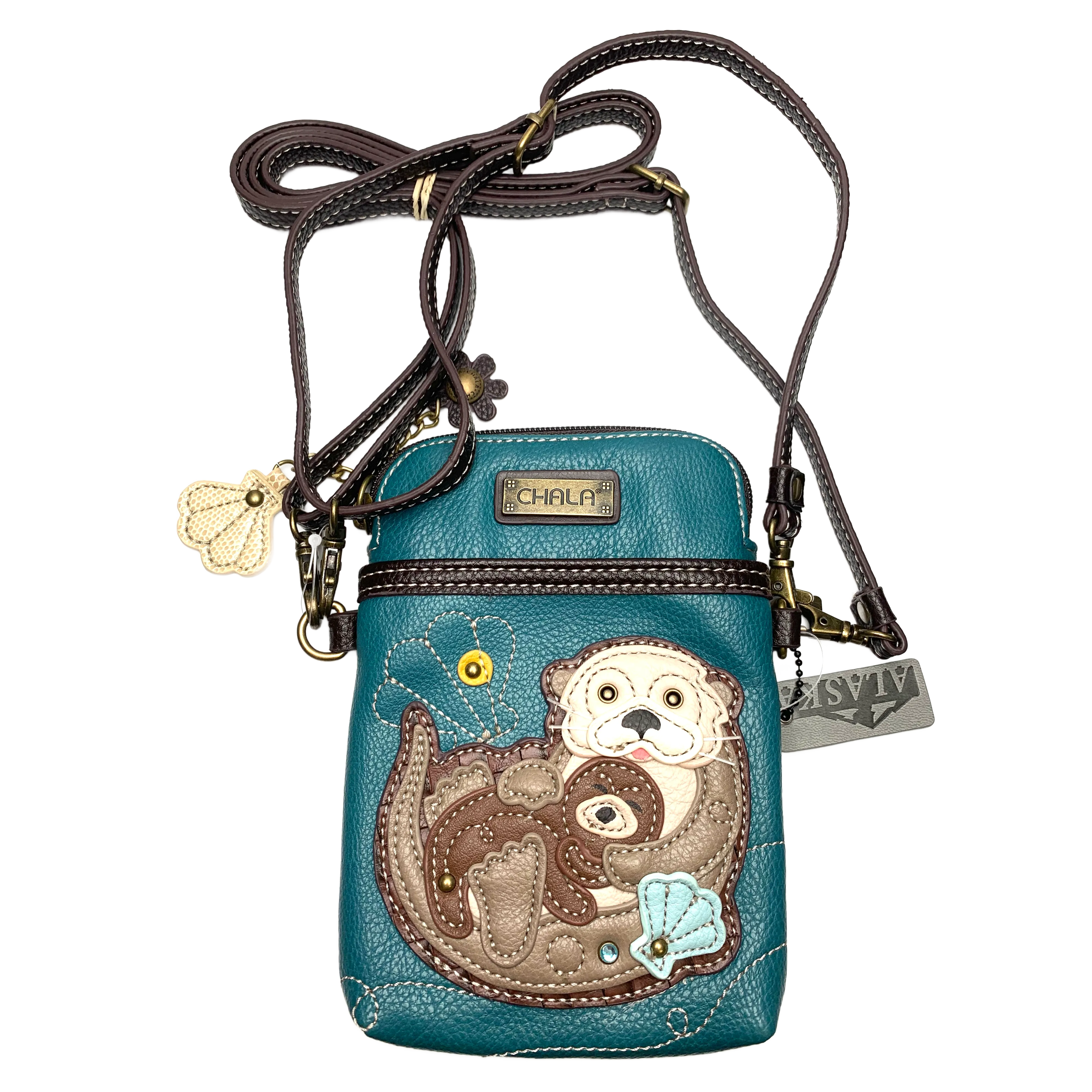 Turquoise Sea Otter Cell Phone Crossbody Purse