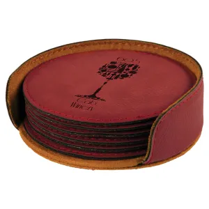 Vegan Leather Coaster Set