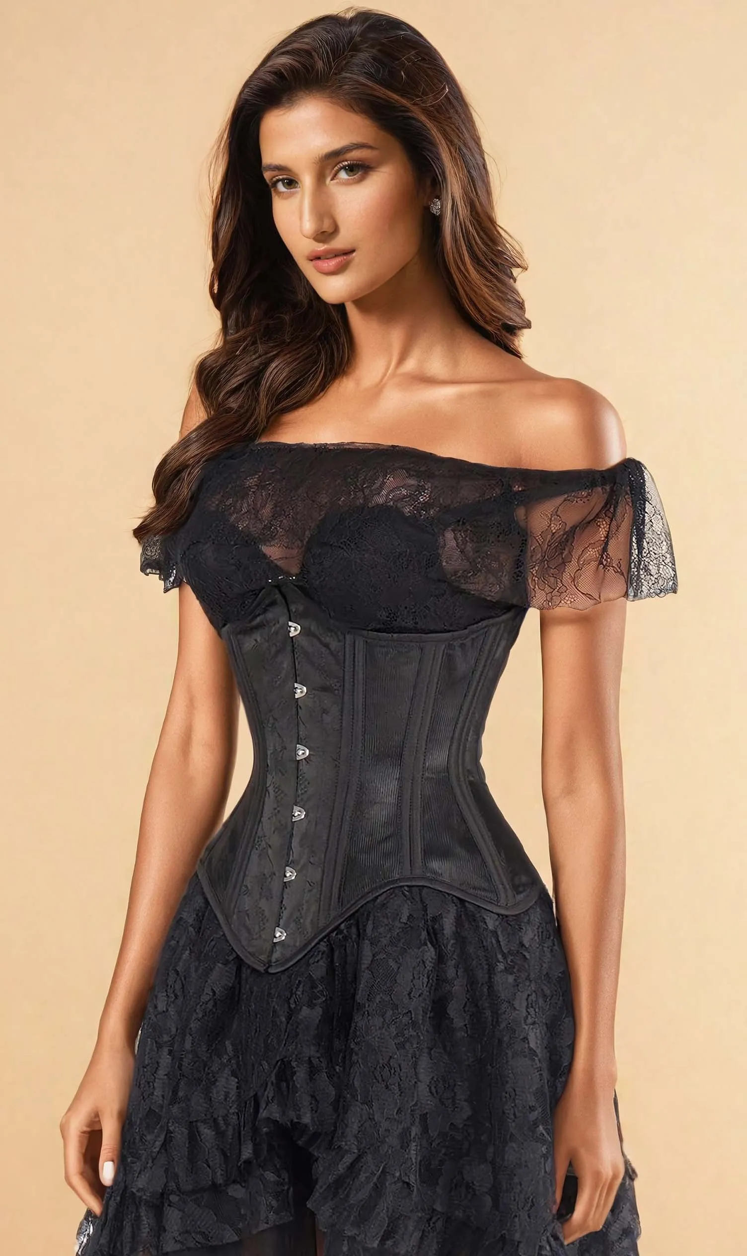 Verve Mesh with Brocade Waist Trainer Corset (ELC-501)