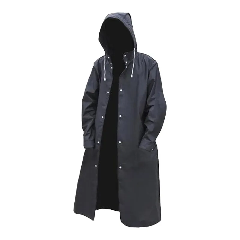 Waterproof Raincoat Lightweight Adult Enlarged Brim Men's Long Rain Jacket Packable Elastic Hat String Raincoat for Outdoor Raincoat