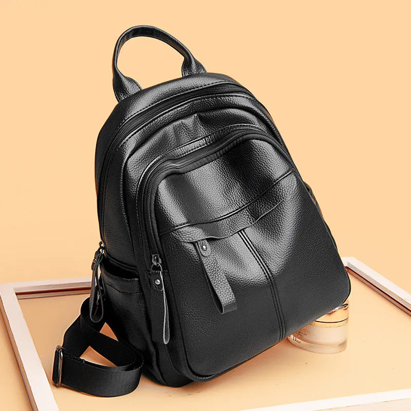 Women's Popular Soft Leather Fashionable Fashion Backpacks