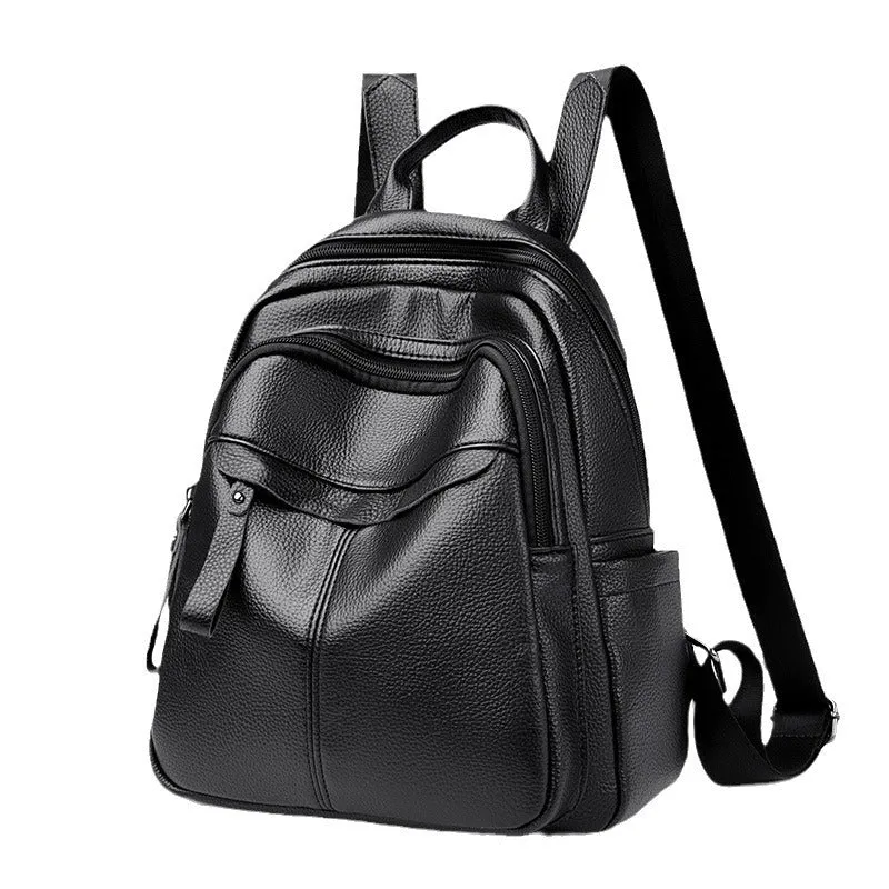 Women's Popular Soft Leather Fashionable Fashion Backpacks