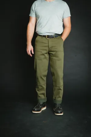 Work Trouser - 15oz Nihon Menpu Olive Selvedge Denim - Size 34 waist