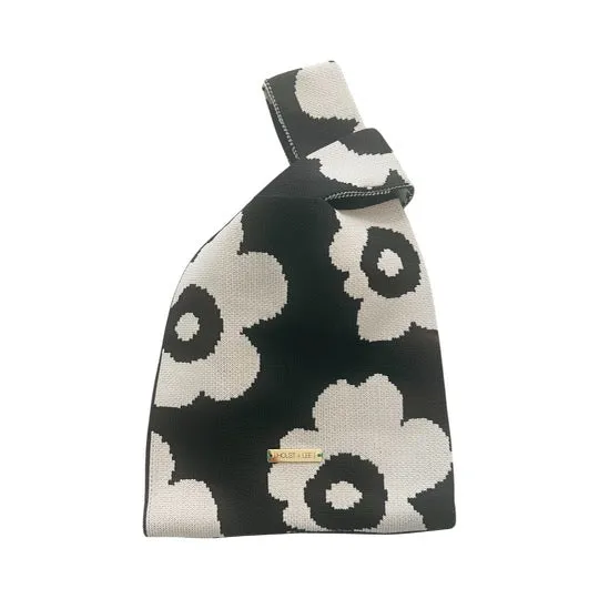 Wristlet Bag Black Daisy